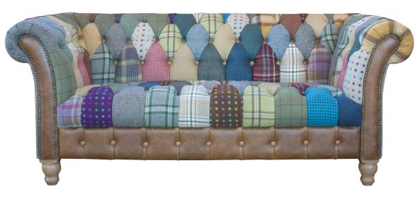 Kingsman Patchwork Chesterfield Sofa - 2 Seater - Fast Track
