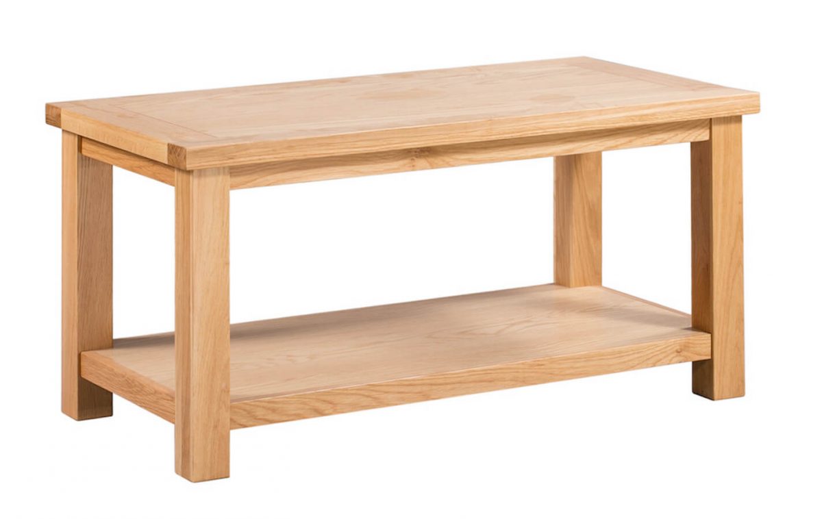 Abbey Oak Large Coffee Table with Shelf