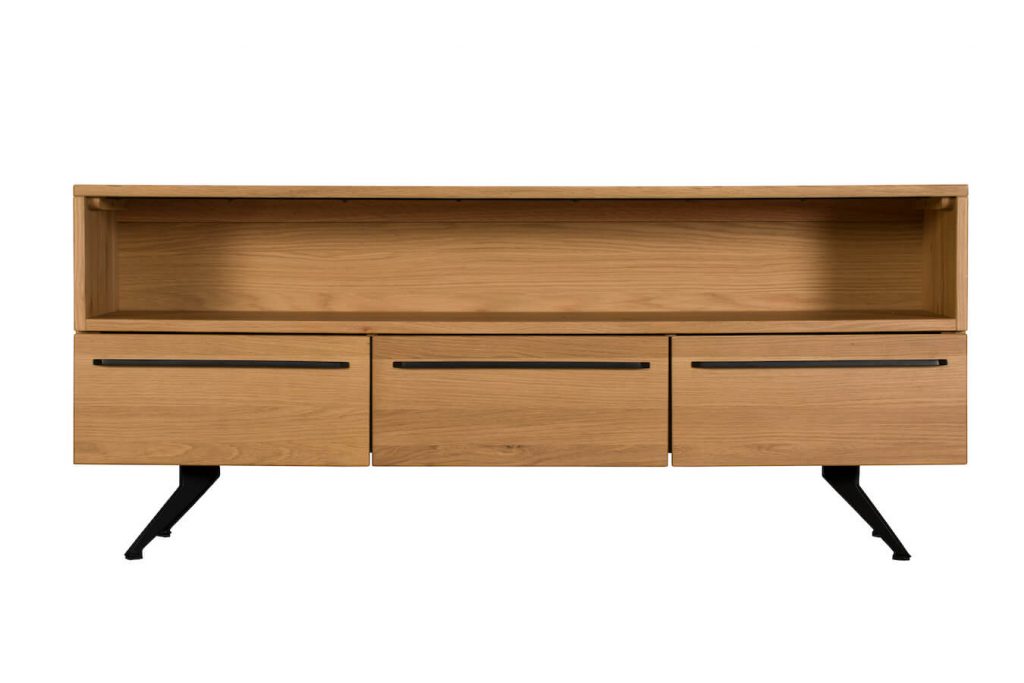 Ealing Light Oak TV Unit with Drawers Angled Legs Willoby's