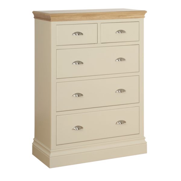 Emily 2 over 3 Jumper Chest Painted Ivory with Oak Top