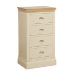 Emily 4 Drawer Wellington Painted Ivory with Oak Top