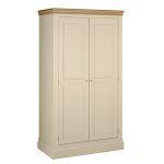 Emily Double All Hanging Wardrobe Painted Ivory with Oak Top