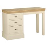 Emily Single Dressing Table Painted Ivory with Oak Top