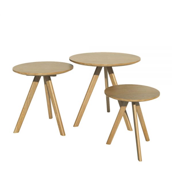 Oslo Oak Round Nest of Tables