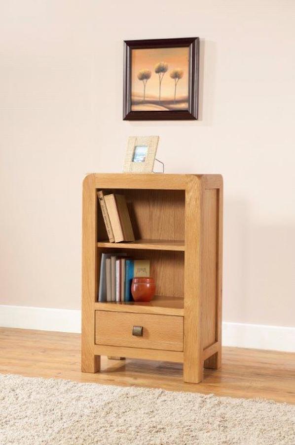 Radford Oak Low Bookcase with 1 Drawer