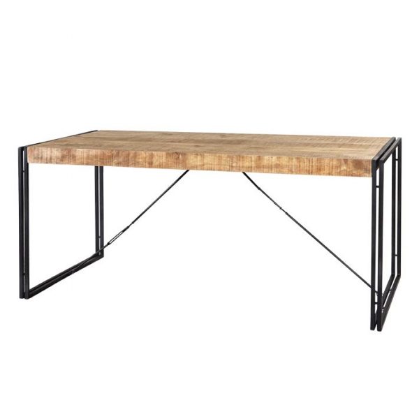 Luna Industrial Metal and Wood Dining Table 150cm