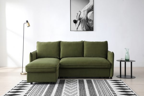 Vivo Corner Sofa Bed - Olive Green