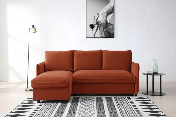 Vivo Corner Sofa Bed - Orange