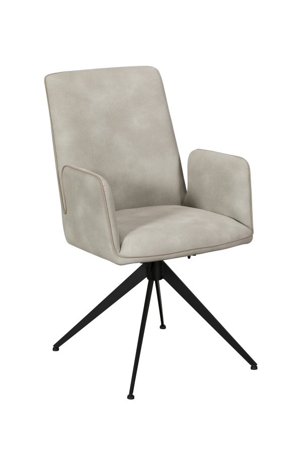 Camden Swivel Dining Chair with Arms Faux Misty
