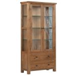 Abbey Rustic Oak Display Cabinet