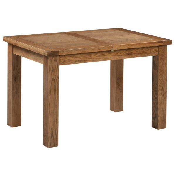 Abbey Rustic Oak Small Extending Dining Table 120cm
