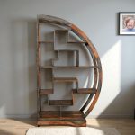 Grey Sheesham Open Half Circle Bookcase