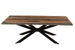 Grey Sheesham Centre Split Star Leg Dining Table Large