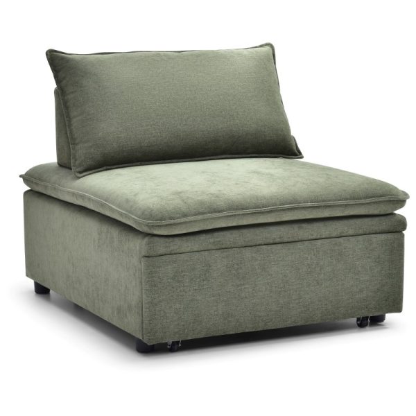 Charlie Armless Single Sofa Bed - Green